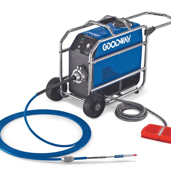 Goodway RAM-PRO-XL tube cleaning machine for effective cleaning of tubes and heat exchangers – Official Goodway representative in Greece. - B•tools